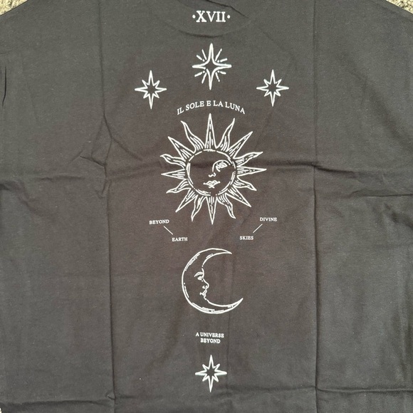 ASOS Design Oversized T-Shirt in Black with Celestial Spine Print, Size XS​​​​​ - Picture 4 of 5